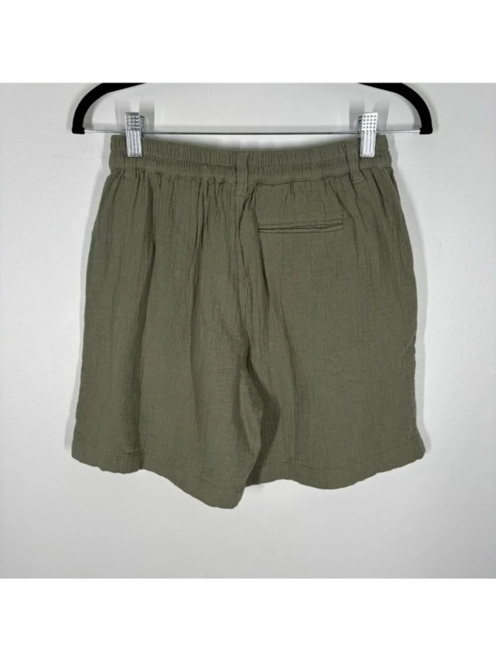 Aerie Women XS Olive Green Cotton Gauze Pleated Daybreak Trouser Shorts NWT - Picture 8 of 12
